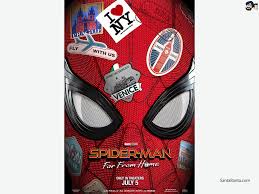Far from home poster shows spidey's mask covered with stickers of european destinations including a couple not shown in the trailer: 37 Spider Man Far From Home Wallpapers On Wallpapersafari