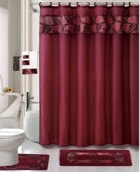 Ahfwpm Feather 18piece Bathroom Set With 2 Rugs 1 Shower Curtain 12 Rings And 3 Towels Burgundy L Red Shower Curtains Burgundy Bathroom Shower Curtain Sets