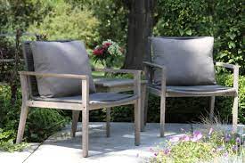 Garden dining table grey 70x70x73 cm poly rattan. Rope Grey Wash Eucalyptus Lounge Chair With Olefin Pillow 2pk