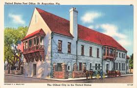 Postcard United States Post Office St Augustine Fl Post Office Old City Postcard