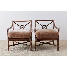 Pair Of Mcguire Bamboo Rattan Target Lounge Chairs Chairish Target Lounge Chairs Club Chairs Chair