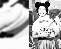 Mickey Mouse Club 1955 TV series Mouseketeers Annette Funicello Jimmie Dodd ears sweaters ABC television stills black and white, AI generated