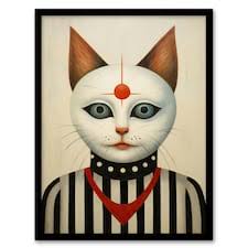 Interplanetary Cosmic Cat King Home Decor Black Framed Wall Art Print A4