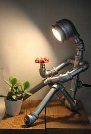 wishstern neue nostalgische industrie wasser rohr roboter tabellen lampe kreative personlichkeit nachttischlampe amerikanische lampe flaschenlampe rohrentisch