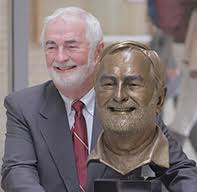 University honours President-Emeritus George with bust in Student Centre