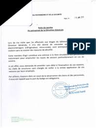 Note de service changement horaire de travail à partir de 06/10/2020 jusqu'au 31/06/10/2020. Note De Service
