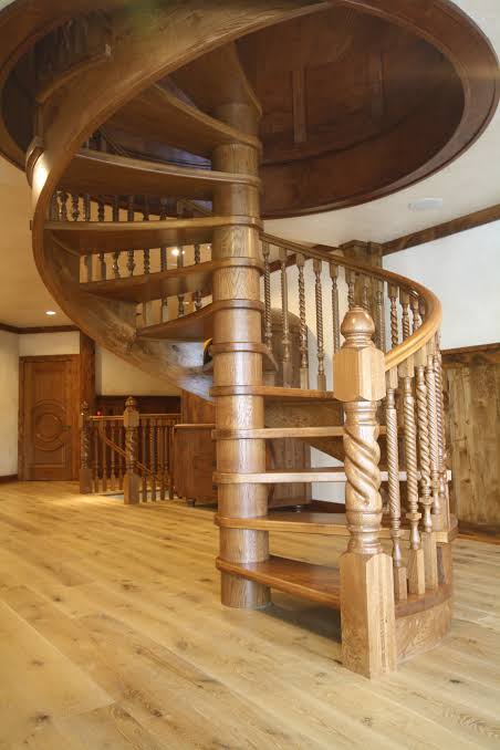 Mahogany staircase