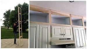 Drill shelf support holes that match the existing holes inside the cabinet. Extending Kitchen Cabinets Up To The Ceiling Reality Daydream