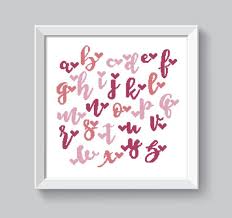 Heart Abc Cross Stitch Pattern Valentine Calligraphy Font Alphabet Sampler Pdf Instant Download Handwriting Abc Lowercase Script Chart