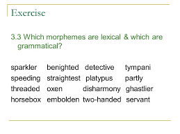 The, and, at, i bound morpheme: Chapter 3 Lexical Grammatical Morphology Morphology Lane Ppt Download