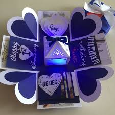 Birthday Present Ideas For Wife Singapore Info Size 4x4 Explosion Box Card With 2 Layers 4 Customized Photos At Diy Exploding Box Exploding Gift Box Exploding Box Card