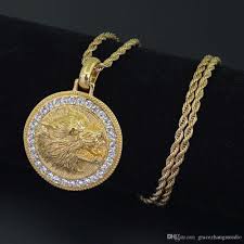 Satin Al Erkekler Icin Hip Hop Kurt Kafasi Elmas Kolye Kolye Altin Kristal Hilal Kurt Adam Luks Kolye Paslanmaz Celik Kuba Zincirleri Taki Tl56 77 Dhgate Comda