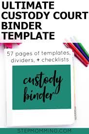 Child Custody Court Binder Child Custody Parenting Inspiration Positive Parenting