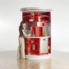 The circle kitchen is designed and created by the german company compact concepts, and it on the lower half the circle kitchen is a dishwasher, small refrigerator, and tons of storage space. Xqz1j2t8dubmsm