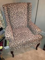 2 Leopard Wing Back Chairs For Bride Groom Dining White Dining Chairs Accent Chairs For Sale Ashley Furniture Chairs