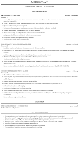 Effective leaders improve efficiency, customer satisfaction and overall business performance. Production Team Leader Resume Sample Mintresume