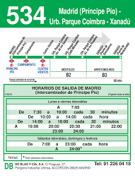 Year 534 (dxxxiv) was a common year starting on sunday (link will display the full calendar) of the julian calendar. Horarios De Autobus 534 Madrid Principe Pio Urbanizacion Parque Coimbra Xanadu