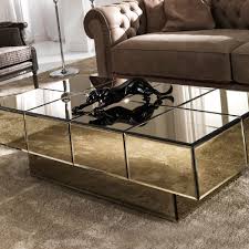 Italian Designer Bronze Glass Storage Coffee Table Coffee Table Tea Table Design Table Decor Living Room