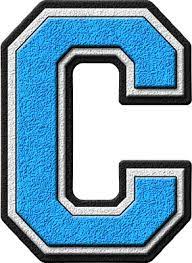 Presentation Alphabets Light Blue Varsity Letter C Varsity Letter Letter G Lettering