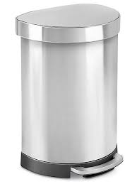 Simplehuman Stainless Steel Trash Can Step On 16 Gallon H 6671 Stainless Steel Containers Brushed Stainless Steel Stainless Steel