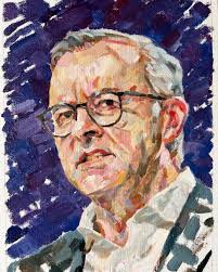 Just another Career poli, finally having made it into the top job. Well  done Elbowcheesy! Good for you dude. Hon Anthony Albanese. A4. $250. Oils 