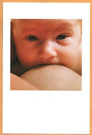 Postcard Photographer DEBORA HUNTER New Born Baby & Mother's Breast COLOR  PHOTO