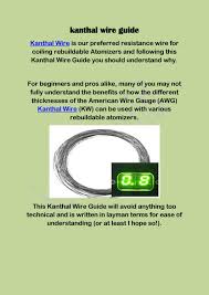 Kanthal Wire Guide By Ruby Williamson Issuu