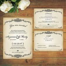 Vintage Victorian Style Design High Resolution Wedding Invitation Details And Rsvp Victorian Wedding Invitations Wedding Invitations Wedding Invitations Rsvp