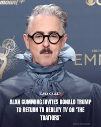 Alan Cumming, host of the Peacock series “The Traitors,” issued an  impromptu invitation for Donald Trump to appear
