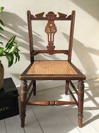 Small Antique Victorian Cane Chair Carved A S As Initials Bedroom Hall Ebay Cane Chair Chair Vintage House