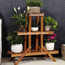 3 Tier Wooden Plant Stand Indoor Outdoor Planter Flower Pot Stand Shelf Rack Plant Stand Indoor Wooden Plant Stands Plant Stands Outdoor
