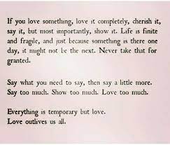 Best tomorrow isn't promised quotes Tomorrow Is Never Promised Goodbyes Are Never Promised So Love Something And Love It Completely Promise Quotes Tomorrow Quotes Tomorrow Is Never Promised