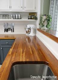 Butcher block countertop edge type. My Butcher Block Countertops Two Years Later Butcher Block Countertops Wood Kitchen Kitchen Countertops
