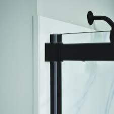 A shower door with the right style, shape and installation type is the finishing touch your bathroom needs. Foremost Lagoon 47 1 4 W X 76 H Semi Frameless Sliding Shower Door At Menards