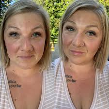 Dark hair with platinum highlights makeover