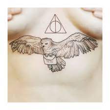 Harry Potter Sternum Tattoo Hedwig Deathlyhallows Harrypotter Tattoo Girlswithtattoos Harrypottertattoo Tattoos Harry Potter Tattoos Hedwig Tattoo