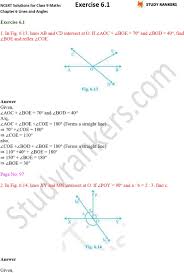 Mathematics questions and answers class 9. Ncert Solutions For Class 9 Maths Chapter 6 Lines And Angles Exercise 6 1