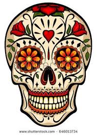 Vector Illustration Of An Ornately Decorated Day Of The Dead Dia De Los Muertos Sugar Skull Painting Sugar Skull Artwork Sugar Skull Images