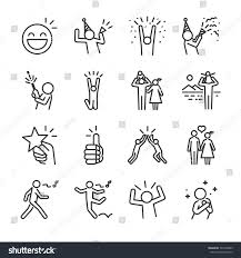 Happy Line Icon Set Included The Icons As Fun Enjoy Party Good Mood Celebrate Success And More Ad Ad Set Includ Line Icon Icon Set Icon Set Vector
