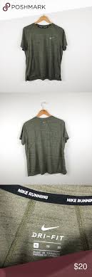 Nike Dri Fit Olive Green Shirt In Excellent Condition Very Lightweight And Flowy Nike Tops Tees Short Sleeve Olive Green Shirt Green Shirt Nike Dri Fit