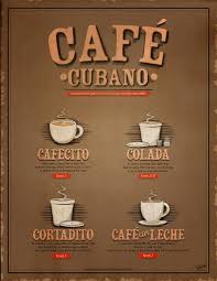 Cafe Cubano Guide Infographic Style Print Cafe Cubano Cuban Coffee Espresso Drink Recipes