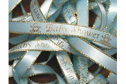 Customize candy bar wrappers, water bottle labels, stickers, gift tags, favor boxes, even ribbons to make your baby shower favors special and unique. 15 00 Per Roll Of Baby Shower Preprinted Ribbon