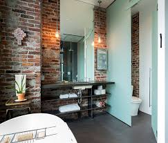 Rugged And Ravishing 25 Bathrooms With Brick Walls Brick Bathroom Exposed Brick Walls Exposed Brick Apartment