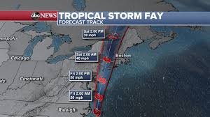 Tropical storm fay made landfall in new jersey friday evening, and as of 8 p.m. Tropical Storm Fay Forms Off East Coast Abc News