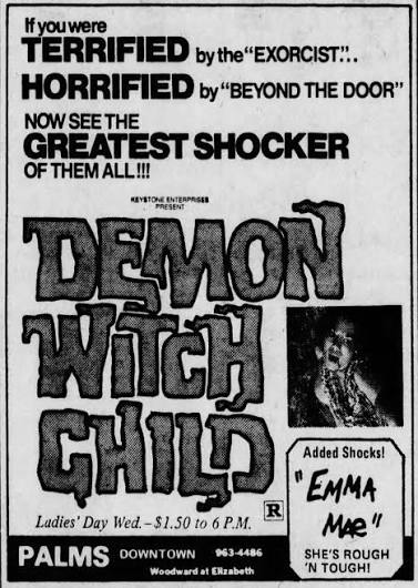 Demon Witch Child and Emma Mae showtimes in Detroit (1978)