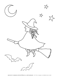 Hope you are having fun with our series of halloween coloring pages. Halloween Coloring Pages Witch On Broomstick Planerium