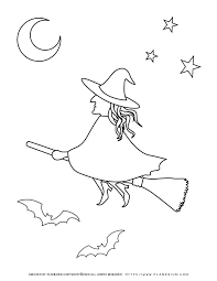 Nothing says halloween like a big, orange pumpkin sitting in the front of your home. Halloween Coloring Pages Witch On Broomstick Planerium
