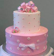 Pink Polka Dot Baby Shower Cake Cake Girl Shower Cake Baby Shower Cakes Girl Girl Cakes