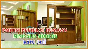 Kamu bisa juga meletakkannya di area lain untuk menjadi jeda antara ruang gerak satu dan ruang gerak lain. Partisi Penyekat Ruangan Minimalis Modern Kayu Jati Youtube