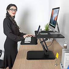 Slypnos Height Adjustable Standing Desk Converter Sit To Stand Up Desk Riser Keybo Standing Desk Converter Adjustable Height Standing Desk Best Standing Desk